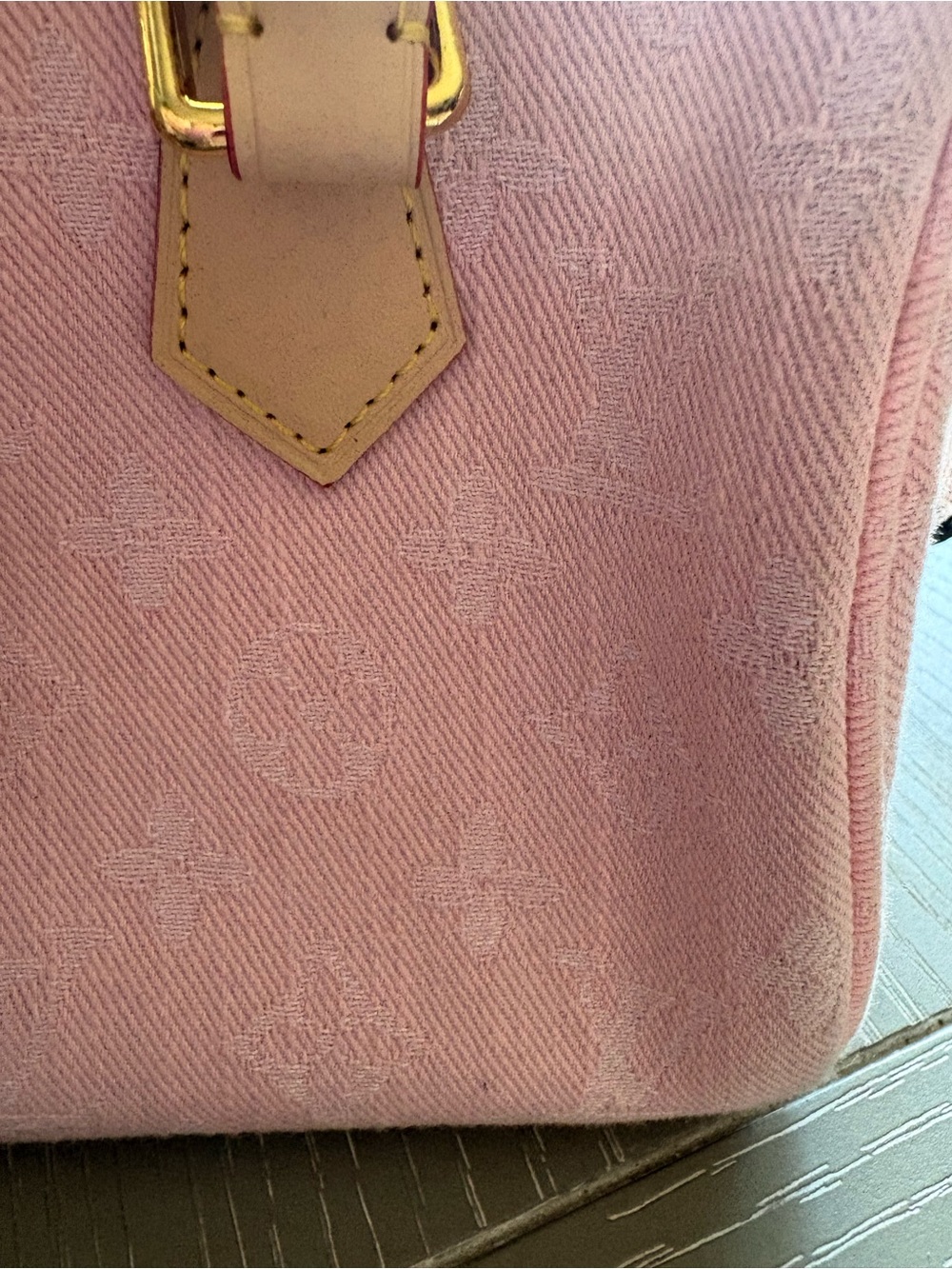 FASHION Pink Denim Satchel 20 with 2 straps and charms - Picture 10 of 16